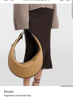 KHAITE Tan and Black Crescent Tote